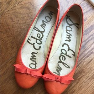 Sam edelman ballet flats bows orange cute